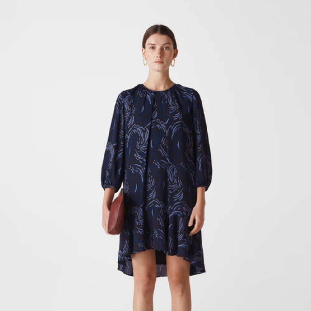 NWT Whistles Purple Renata Reed Print Dress